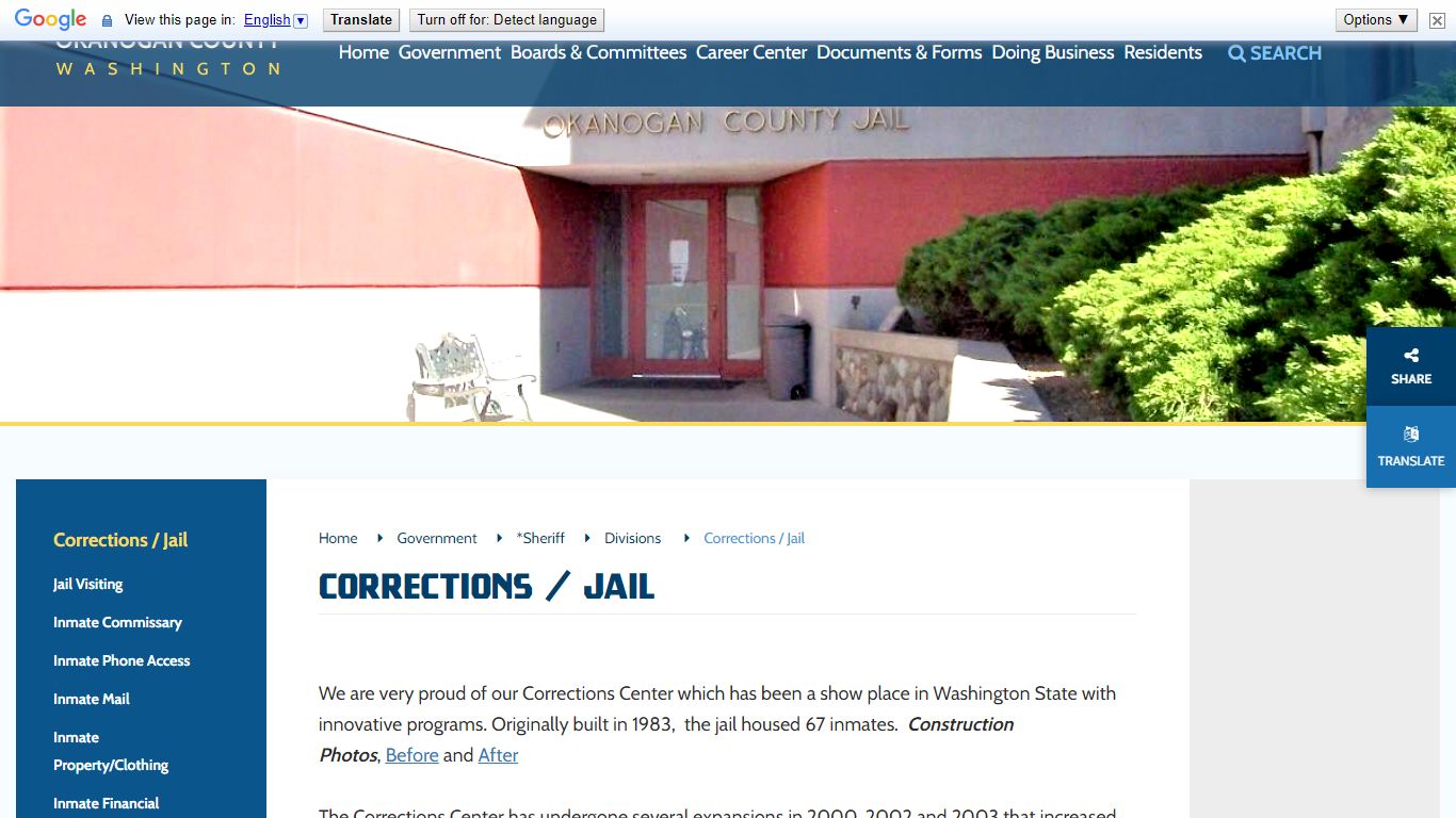 Corrections / Jail - Okanogan County, Washington